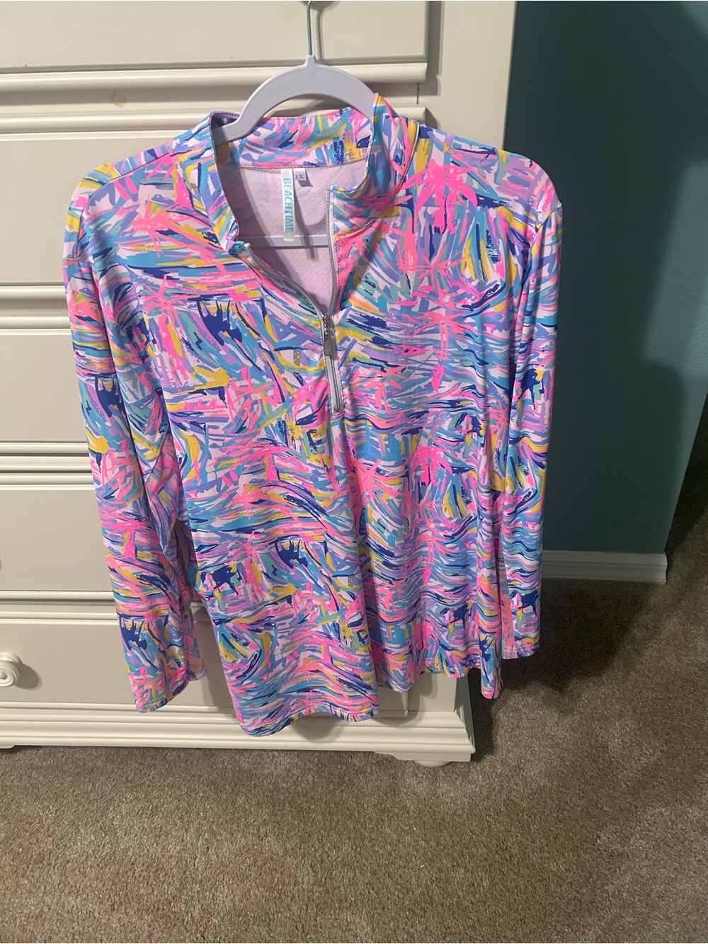 Beachtime by LULU B quarter zip EUC XL